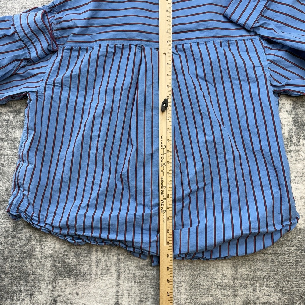 J Crew Top Womens Large Etienne Oversized Fit Shirt Blue Striped Cotton Poplin - Picture 8 of 9